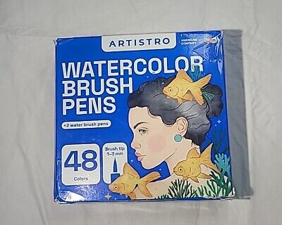 ARTISTRO Watercolor Brush Pens, 48 Colors Set + 2 Water Brush Pens. Unique  Vivid Colors. Real Brush Pens for Artists and Adults. Great for Creating