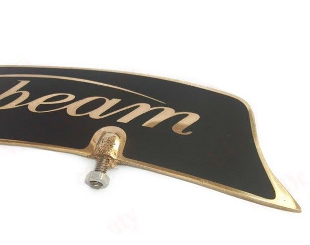 Vintage Front Mudguard Brass Number Plate Sunbeam 
