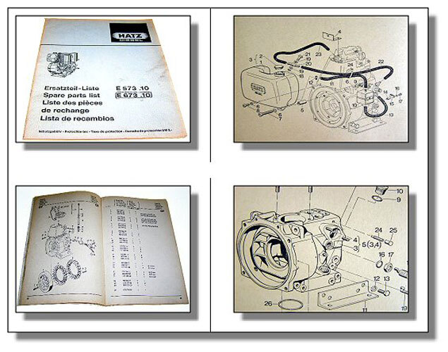 Hatz E573 E673  Diesel Ersatzteilliste Parts List 1978 Ersatzteilkatalog