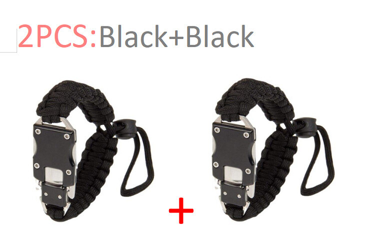 2 Pack Various Types and Colors Paracord Knife Bracelets Self