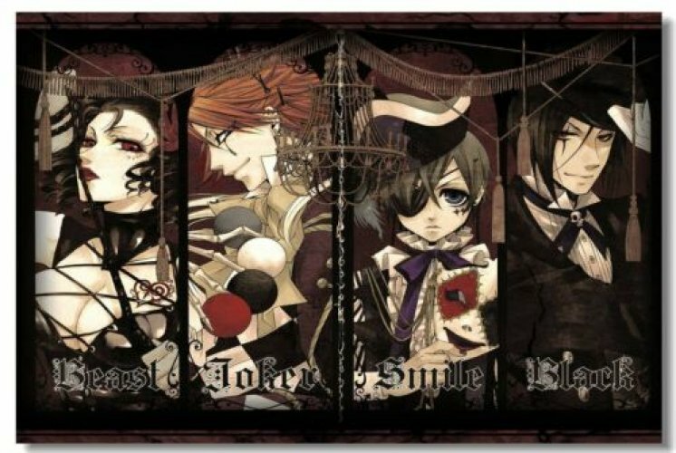 Poster Black Butler Ciel Sebastian Kuroshitsuji Anime Art Wall