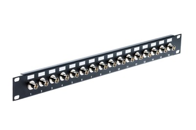 16 Port BNC Female Rack Patch Panel FP16-BNC-L5-GEN - Lifetime Warranty