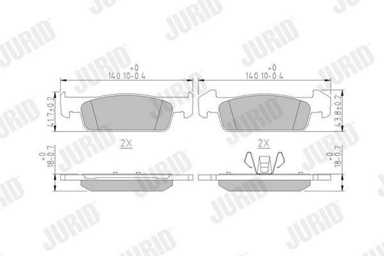 Jurid 573441j Plaquettes De Freins Avant Pour Renault Clio Iv SchrÃ¤Gheck (Bh)