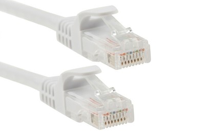 Cat5e Ethernet Patch Cable, Snagless, UTP, 7 ft, White