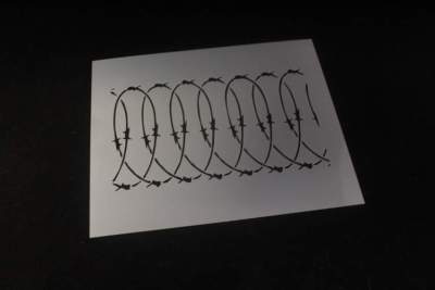 L604 STENCIL Barb Wire Mylar Art Airbrush 7x6 outside  Durable Reusable