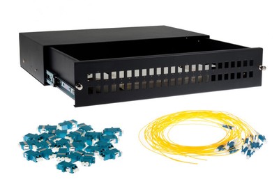 48 Port LC Single-Mode OS2 Fiber Patch Panel Bundle, Includes Pigtail & Adapters