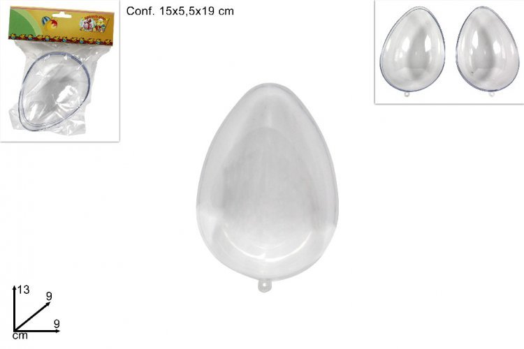Uovo Di Plastica Trasparente Addobbo Pasqua Decorazione Pasquale 13x9cm dfh