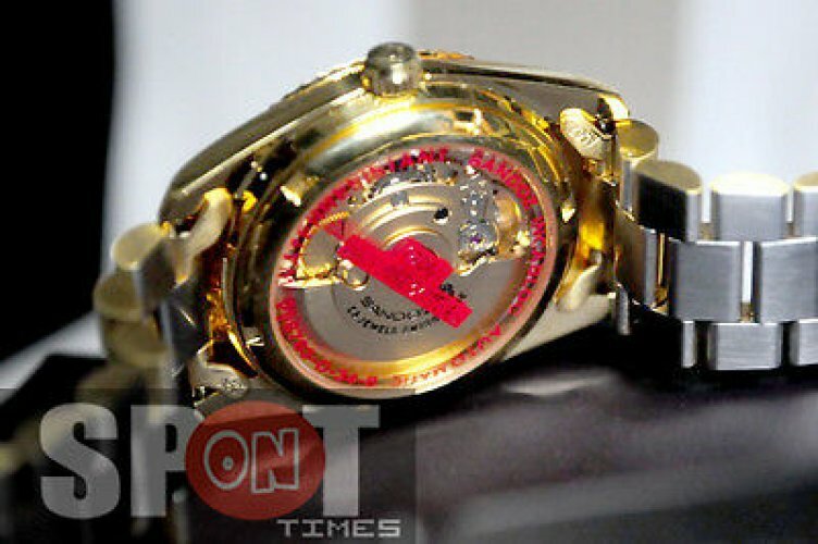 Pre-owned Sandoz Gold Tone Stainless Steel Automatic Men's Watch 8783d-34-8