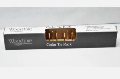 Woodlore Cedar Tie Rack w Brass Screws Up To 24 Ties Aromatic Holder Divider
