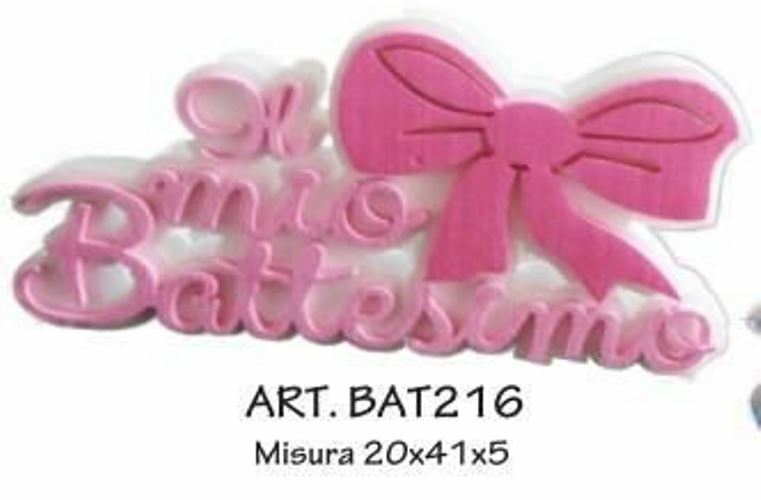 Decorazione Scritta In Polistirolo Il Mio Battesimo Femminile 20x41x5cm bal