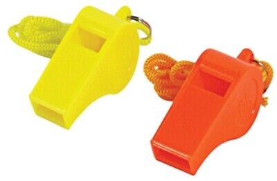 Wholesale Lot of 100 Bulk Plastic Safety Whistles with Lanyard Neck Rope Whisle