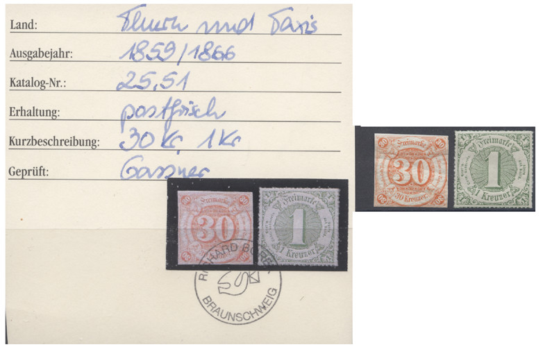 Altdeutschland Thurn Und Taxis, Minr 25 Und 51 ** Mnh