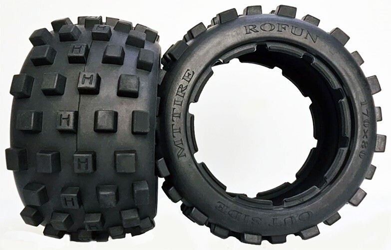 Baja 5b Knobby Ribbed Tyres Rear Badland Mx Style For Prc King Motor Rovan Rofun