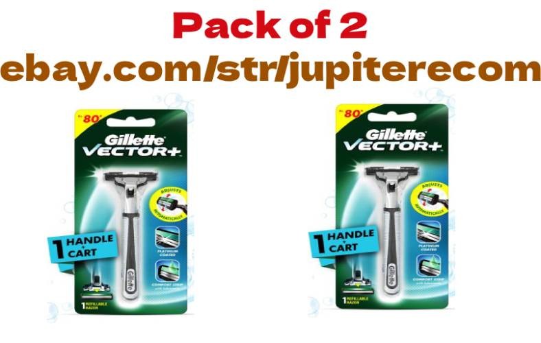 Gillette Vector Plus Manual Shaving Razor,2 Pc