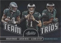 2019 Panini Absolute Alshon Jeffery Carson Wentz Jordan Howard #TT-PE