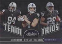 2019 Panini Absolute Antonio Brown Derek Carr Josh Jacobs #TT-OR