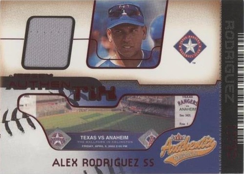 2002 Fleer Authentix - Alex Rodriguez #JA-AR