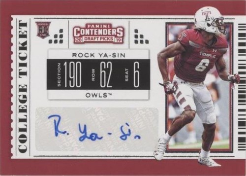 2019 Panini Contenders Draft Picks Rock Ya-Sin #308
