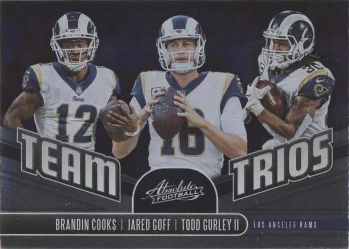 2019 Panini Absolute Brandin Cooks Jared Goff Todd Gurley II #TT-LA
