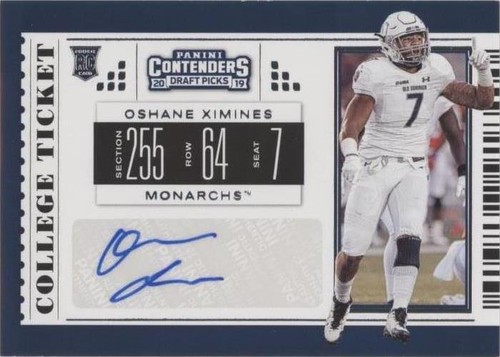 2019 Panini Contenders Draft Picks Oshane Ximines #191