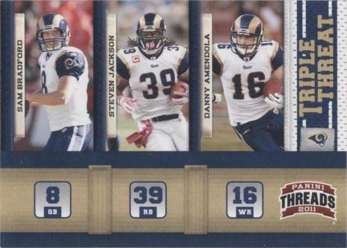 2011 Panini Threads Danny Amendola Sam Bradford Steven Jackson #6