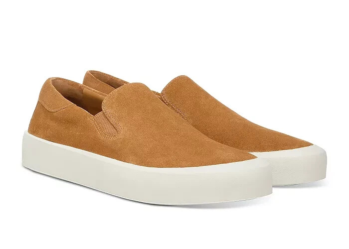 Vince Ginelle Sneakers Women's 10M Tan Elastic Gores Round Toe Slip On Style~ - Picture 1 of 21