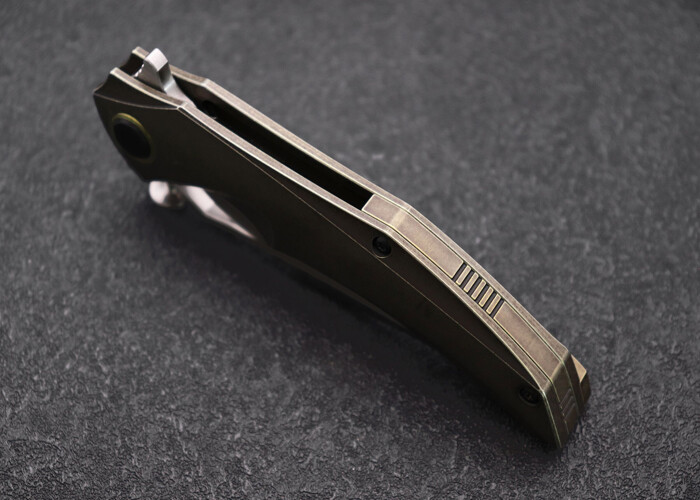 CMB Made Knives Pocket Folding Knife 3.75" M390 Steel Blade Titanium Handle 02C