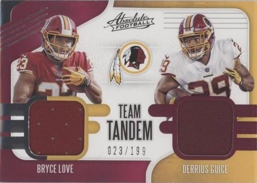 2019 Panini Absolute Bryce Love Derrius Guice #TTM-WR
