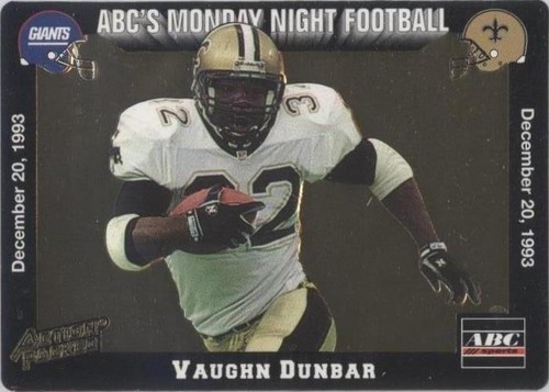 1993 Action Packed Monday Night Football Vaughn Dunbar #70