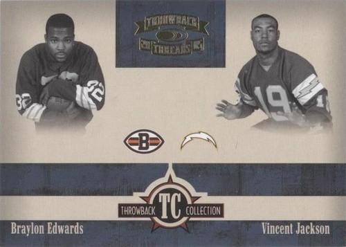 2005 Donruss Throwback Threads Braylon Edwards Vincent Jackson #TC-13