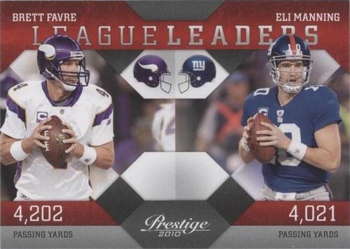 2010 Playoff Prestige Brett Favre Eli Manning #5