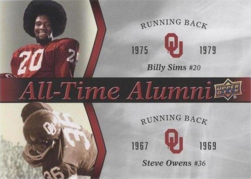 2011 Upper Deck University of Oklahoma Billy Sims Steve Owens #ATAD-SO