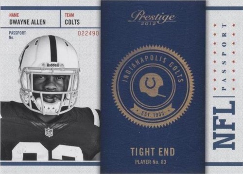 2012 Playoff Prestige Dwayne Allen #18