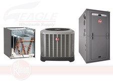 Rheem 80% 125,000 BTU Gas Furnace + 3-1/2 Ton 13 SEER A/C System Free