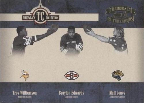 2005 Donruss Throwback Threads Braylon Edwards Matt Jones Troy Williamson #TC-21