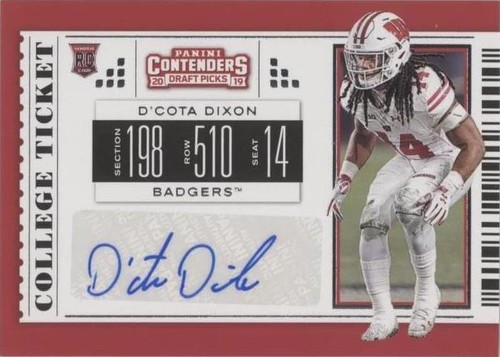 2019 Panini Contenders Draft Picks D'cota Dixon #261