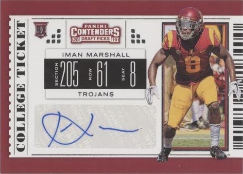 2019 Panini Contenders Draft Picks Iman Marshall #247