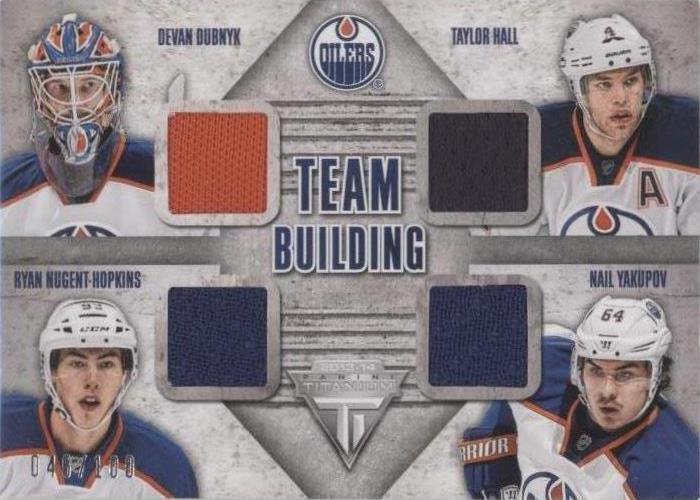 2013-14 Panini Titanium - Devan Dubnyk Nail Yakupov Ryan Nugent-Hopkins #TB-EDM