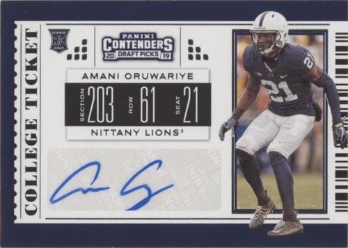 2019 Panini Contenders Draft Picks Amani Oruwariye #187