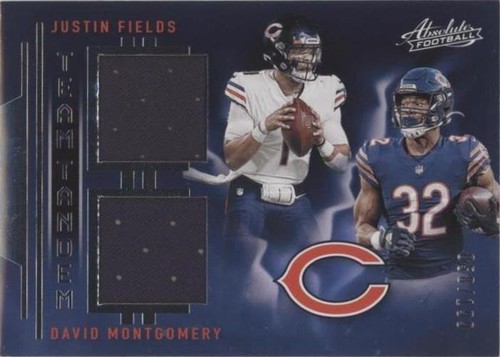 2021 Panini Absolute David Montgomery Justin Fields #TTM-CHI