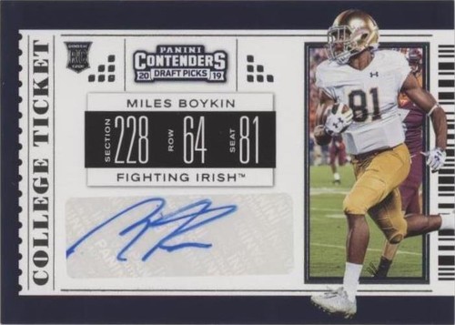 2019 Panini Contenders Draft Picks Miles Boykin #289