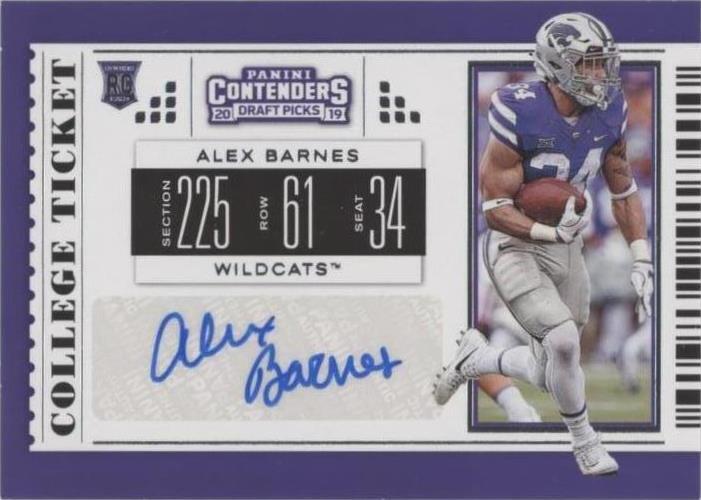 2019 Panini Contenders Draft Picks Alex Barnes #144