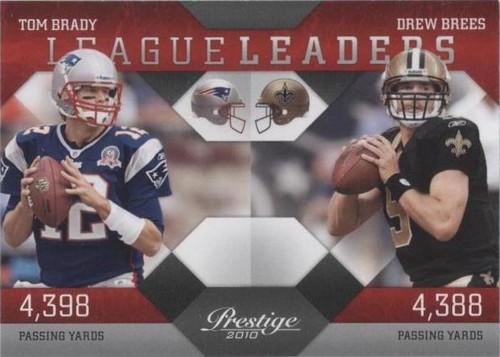 2010 Playoff Prestige Drew Brees Tom Brady #3