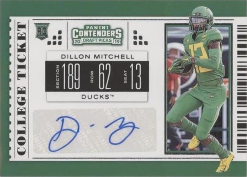 2019 Panini Contenders Draft Picks Dillon Mitchell #244