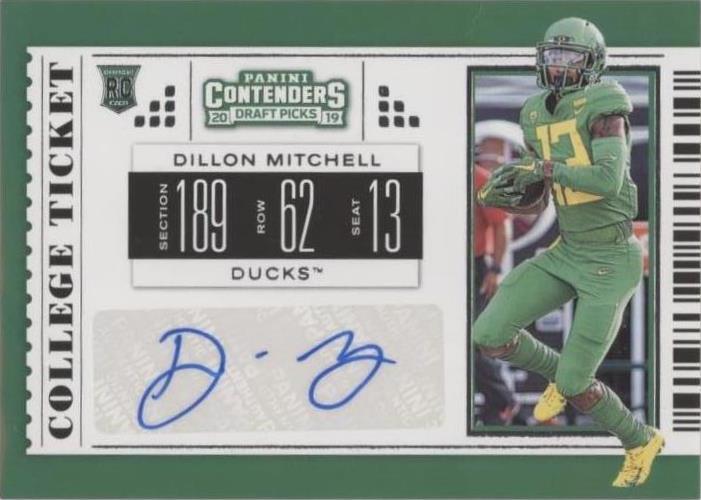 2019 Panini Contenders Draft Picks Dillon Mitchell #244