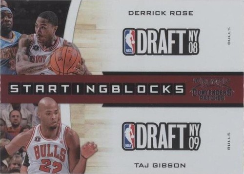 2010-11 Playoff Contenders Patches - Derrick Rose/Taj Gibson #8