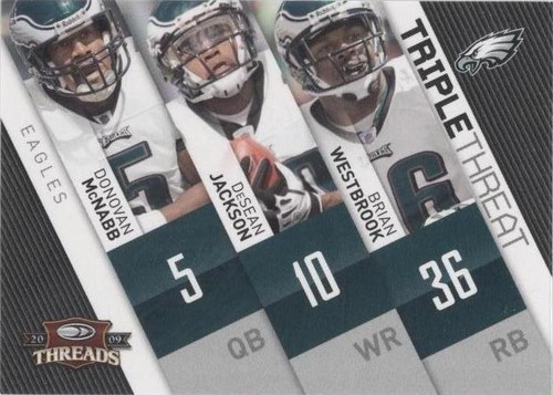 2009 Donruss Threads Brian Westbrook DeSean Jackson Donovan McNabb #5