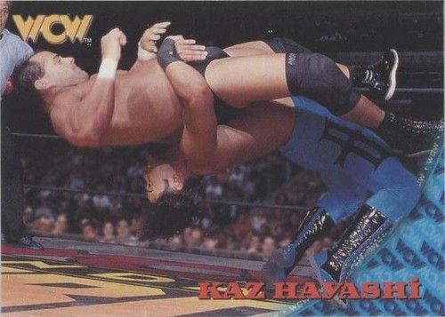 Kaz hayashi or shiryu topps embossed wcw wwf WRESTLING CARD