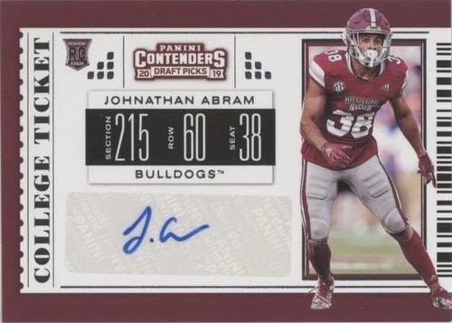 2019 Panini Contenders Draft Picks Johnathan Abram #186