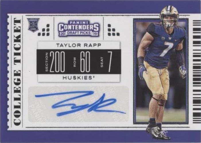 2019 Panini Contenders Draft Picks Taylor Rapp #220